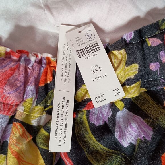 Yukiko Noritake x Anthropologie One-Shoulder Mini Shift Dress Floral XS Petite - Picture 4 of 6